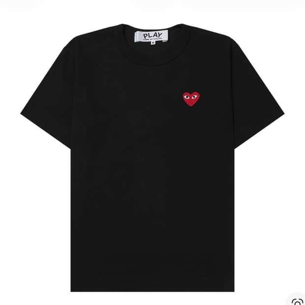 꼼데가르송 레드하트 반팔 블랙 XS