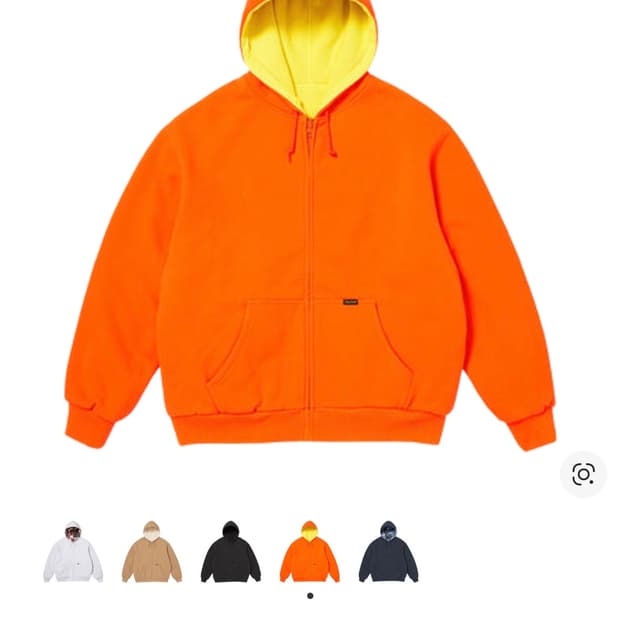 슈프림 리버시블 집업 후드 브라이트 오렌지