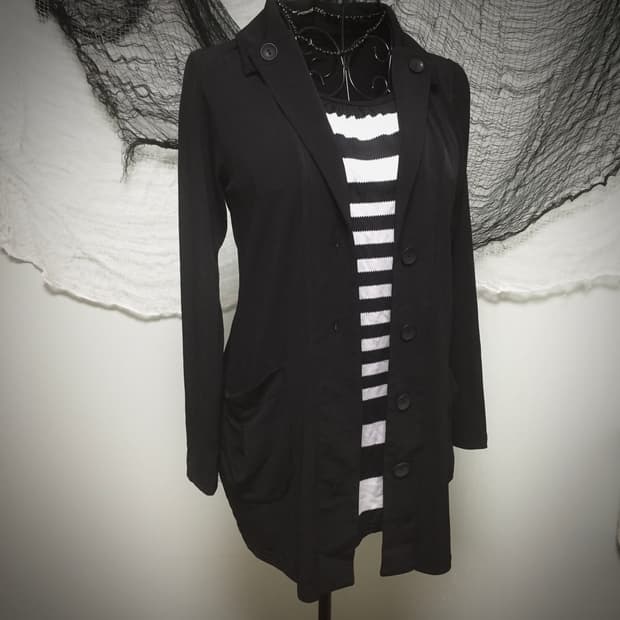 Goth stripe jacket dress set