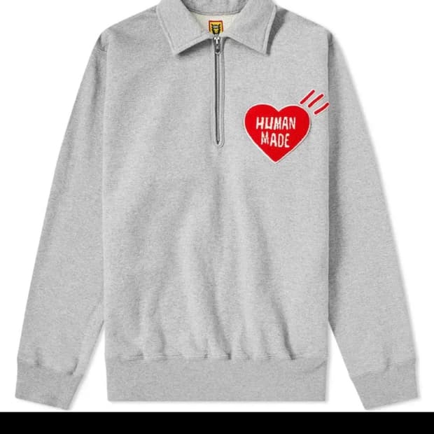 휴먼메이드 하프 집 스웨트셔츠 맨투맨 human made