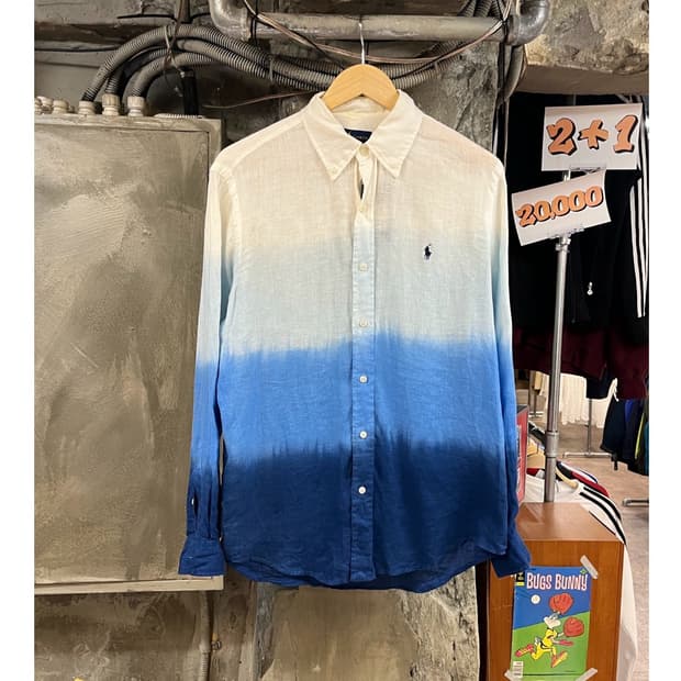 폴로 랄프로렌 린넨 그라데이션 셔츠 블루 M #csz3740