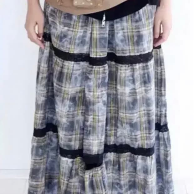 샵페어리 스커트 vintage tie dyed check skirt