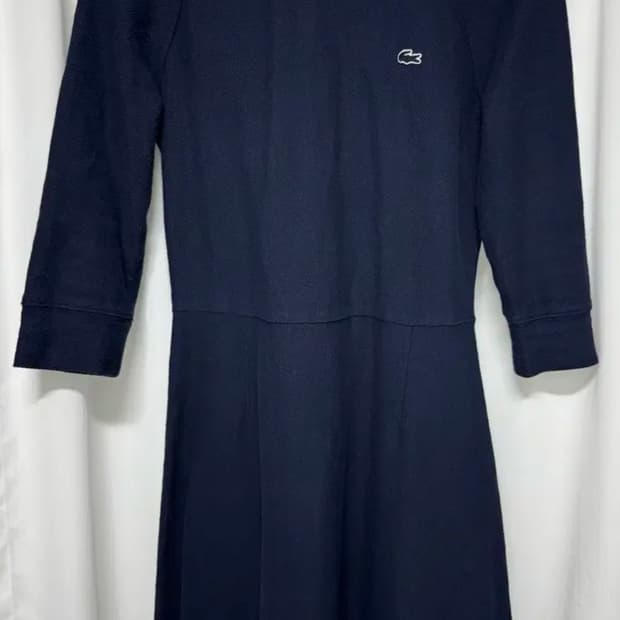 라코스테 허니콤 에이라인 칠부 원피스