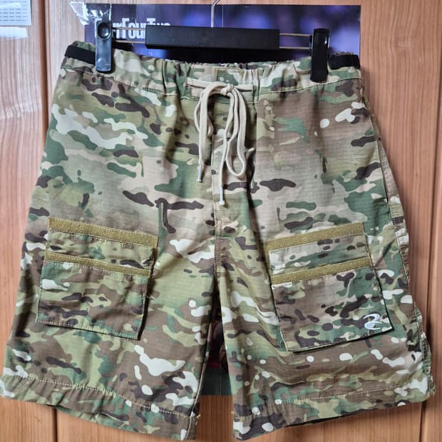왓츠더유즈 멀티캠 택티컬 하프팬츠 M