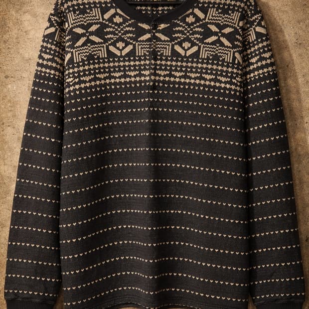 RRL 자카드 사우스웨스턴 헨리넥 롱슬리브