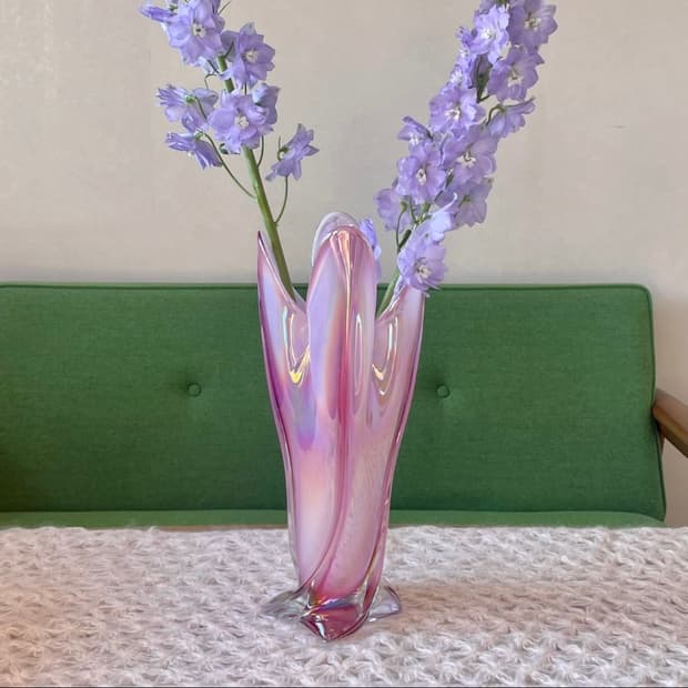 [70’s Vintage Vase] 빈티지 블로운 글라스 돌핀 유리 화병