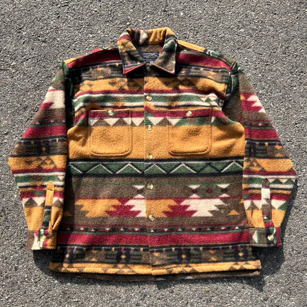 빈티지 나바호 아즈텍 플리스 셔츠