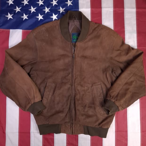 80's 오리지날 라코스테 리얼스웨이드 봄버자켓