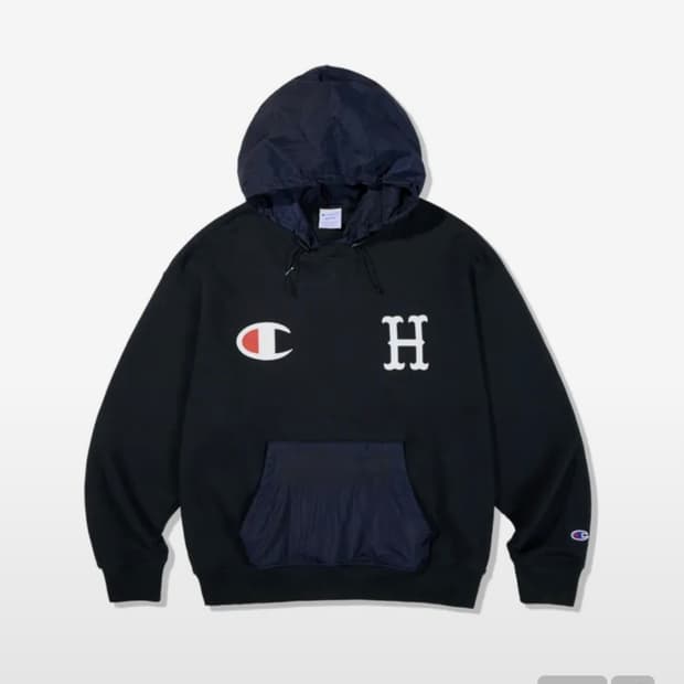 HUF X CHAMPION NYLON MIX SWEAT HOODIE [N