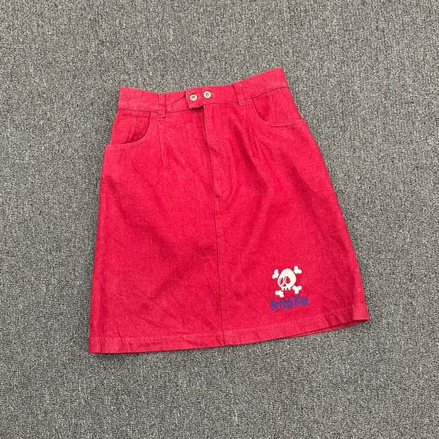 9)베티스 블루 빈티지 버건디 데님 스커트