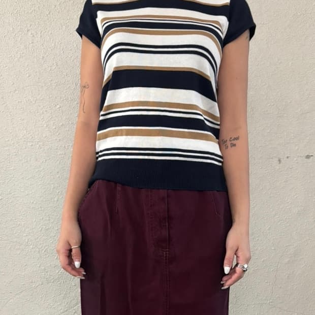 STRIPE KNIT TEE