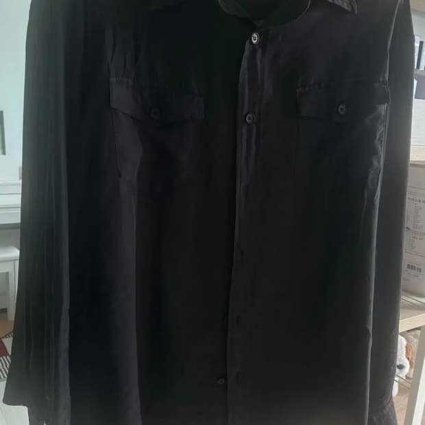 토니웩 실크 더블 포켓 셔츠 블랙 XL