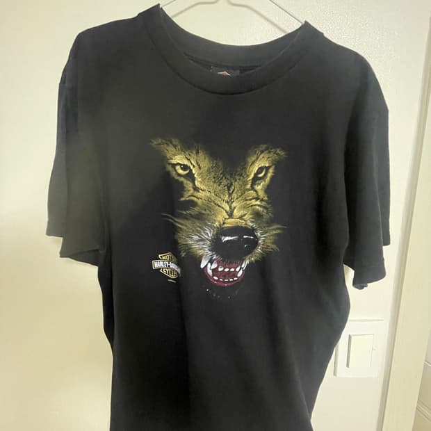 00s harley davidson wolf t-shirt