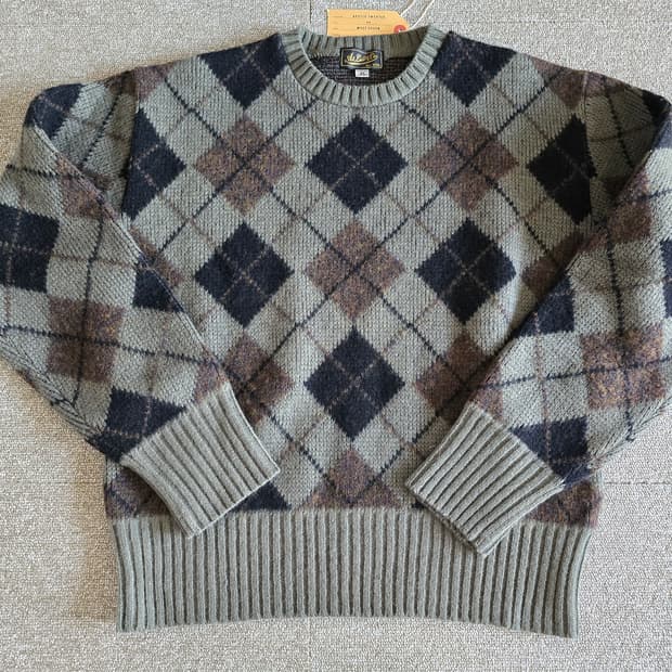 부처프로덕츠 아가일니트 신상 44 ATLAST 타임원클로딩 엣라코 새제품