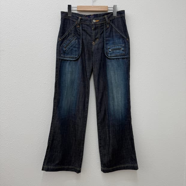 빈티지 nyf vuljen 포켓 디테일 데님 와이드 팬츠