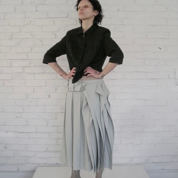 2025 Offbeat pleats skirt - mint 2size
