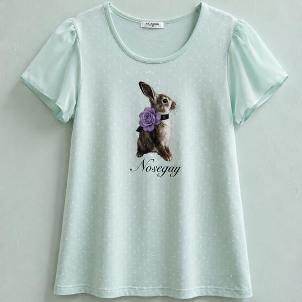 Gita Collection” 민트 도트 토끼 프린팅 T