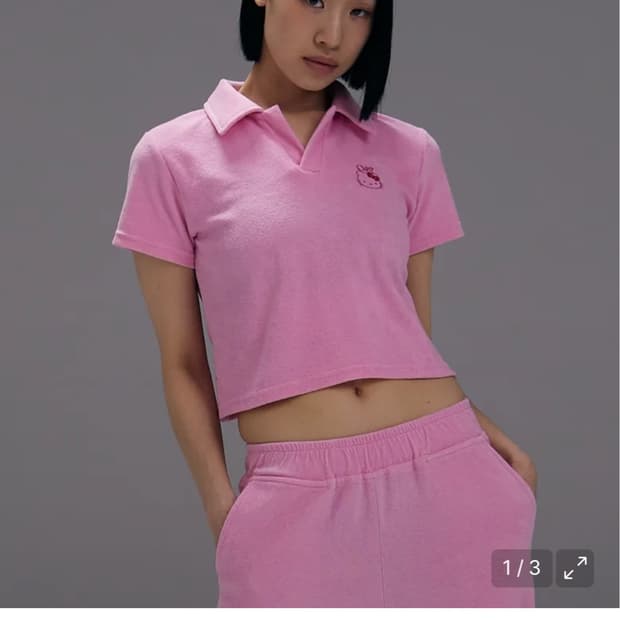 단종 ㅡ 헬로키티 오디너리 홀리데이 테리 반팔