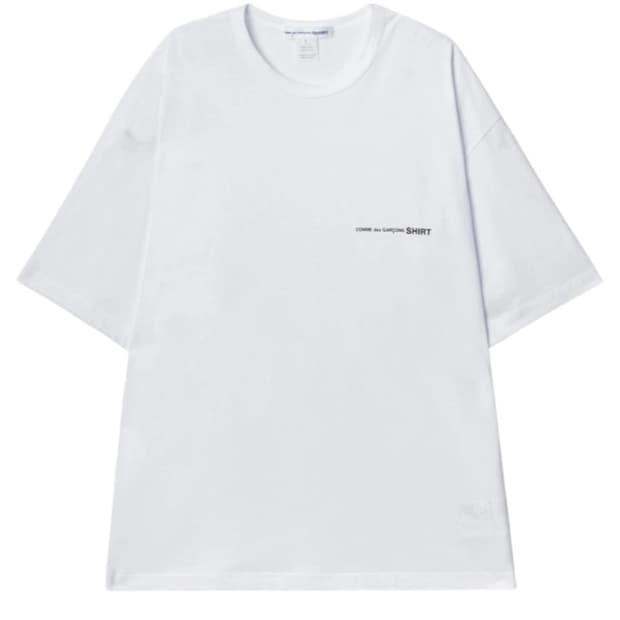 꼼데가르송 셔츠 화이트 오버사이즈 반팔 티셔츠 xl