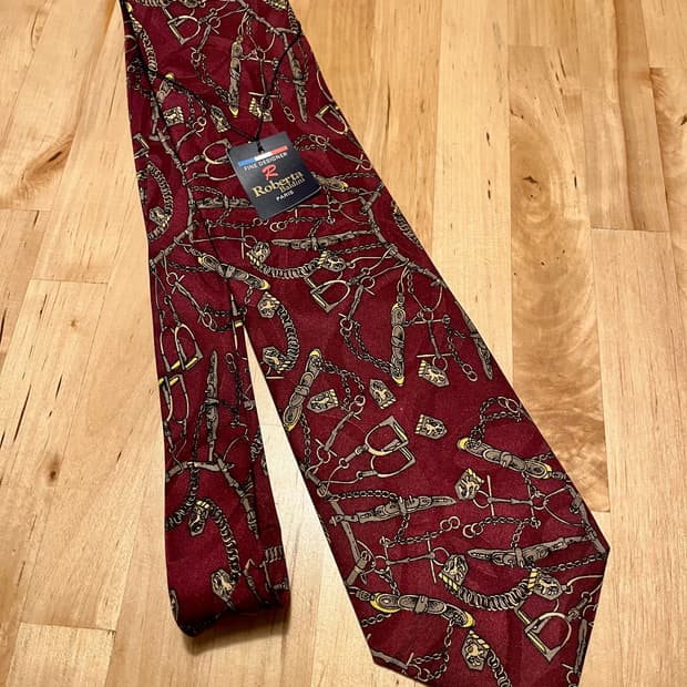 [새상품급] 로베르타 발디니 파리 - 클래식 100% 실크 넥타이 (와인