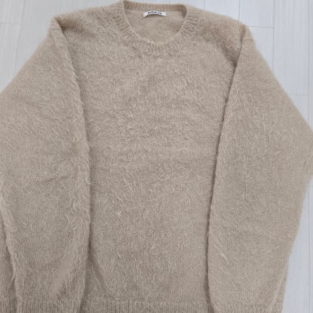 23FW 오라리 슈퍼 키드 모헤어 니트 베이지 A23AP02KM