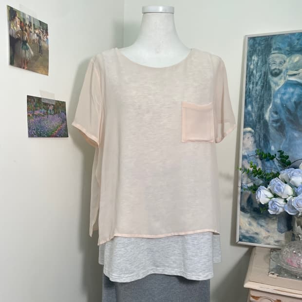 sheer pink cotton inner summer top