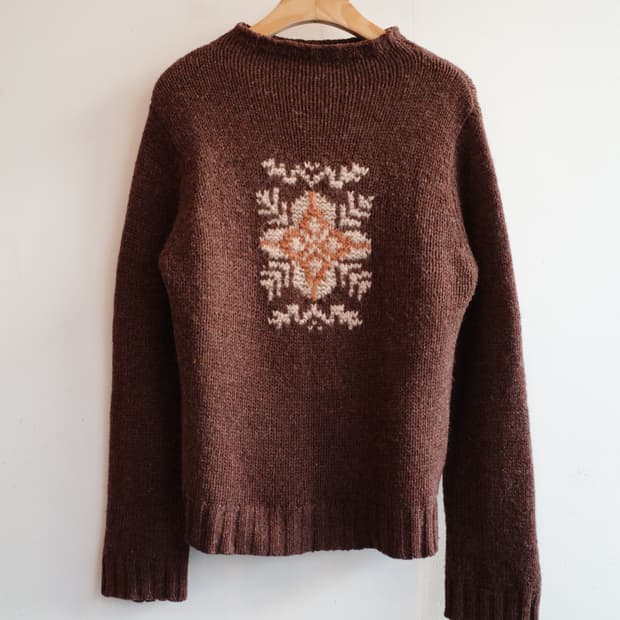 Japan brand 눈꽃 패턴 울 니트