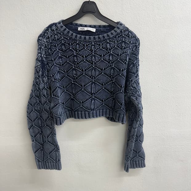 자라 크롭 아가일 니트 스웨터 (S, 26)