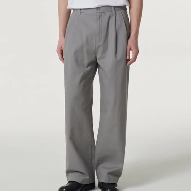 [34] 무신사 스탠다드 투 턱 와이드 치노 팬츠 티탄 그레이