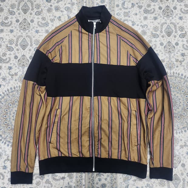 asos 스트라이프 배색 집업 자켓 L