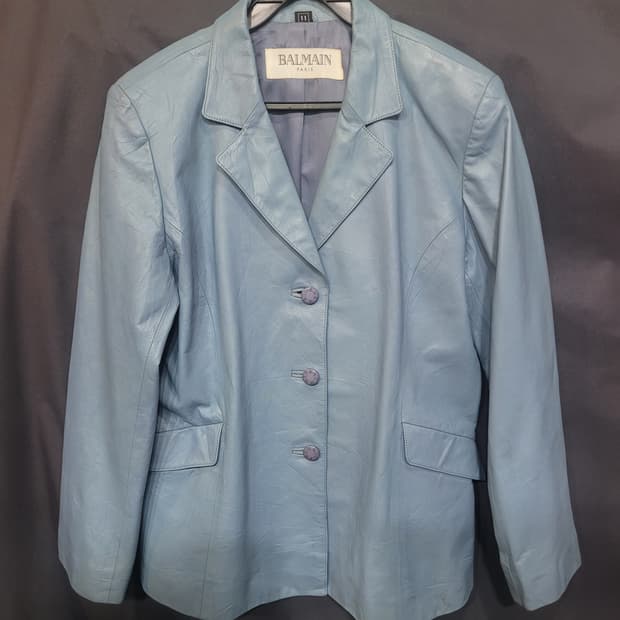 BALMAIN 발망 빈티지 레더 블레이저