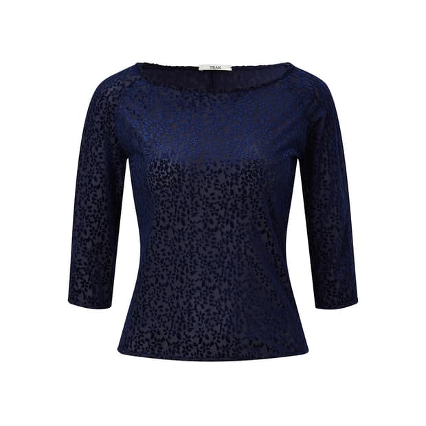 FLORAL VELVET RAGLAN TOP S