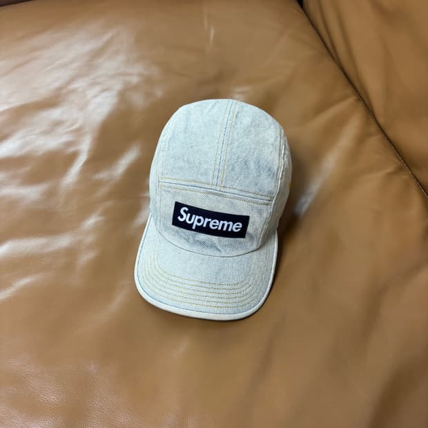 Supreme 슈프림 23ss 워시드 더티 인디고 데님 캠프캡 모자