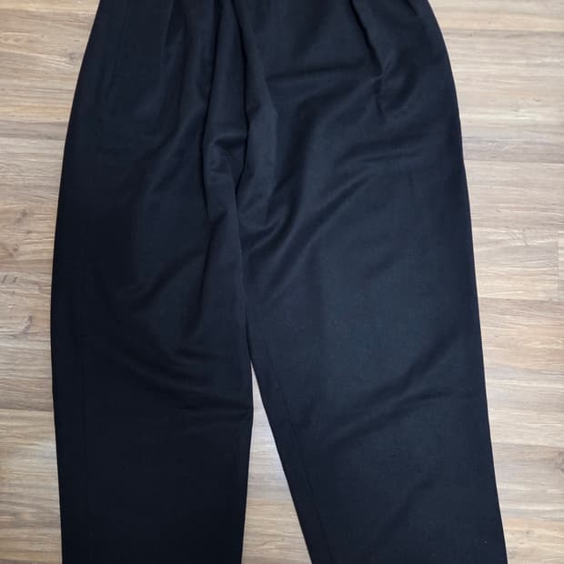 mmgl 투 턱 벌룬 와이드 슬랙스 블랙