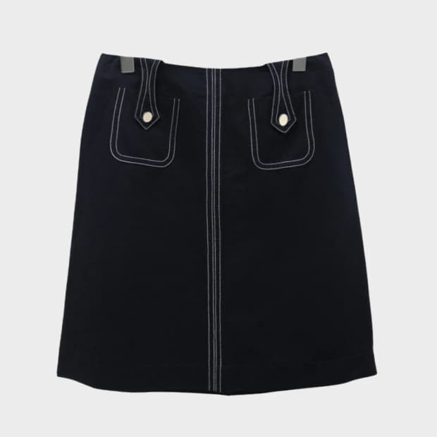 겐조 앞 포켓 코튼 미디스커트 65432