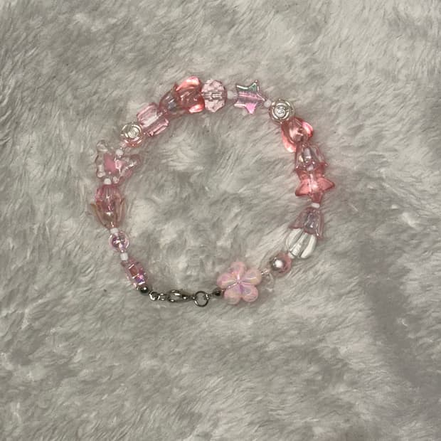 수제 비즈 팔찌 핑크 분홍