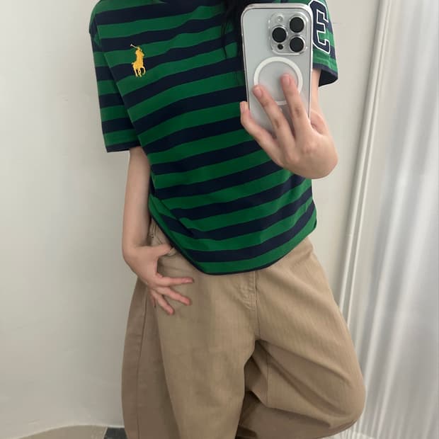 폴로 랄프로렌 스트라이프 빅포니 반팔 티셔츠