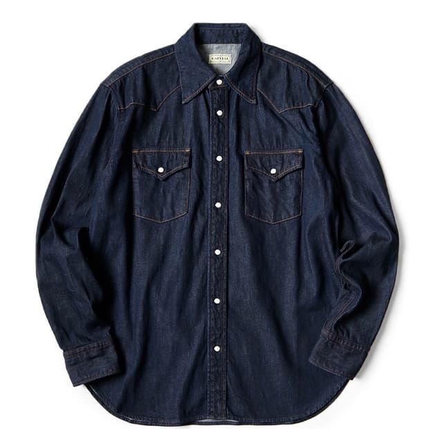 캐피탈 8온즈 데님 허스키 웨스턴 셔츠 인디고