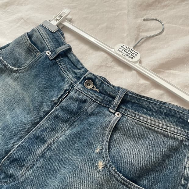 masion margiela 마르지엘라 디스트레스드 데님 하프팬츠