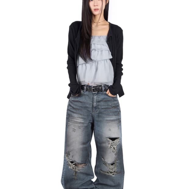 릿킴 dust fade destroyed jeans