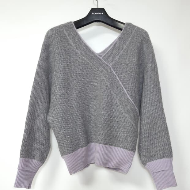 한섬 시스템 2021 울블렌드 브이넥 루즈핏 니트 탑  F 사이즈