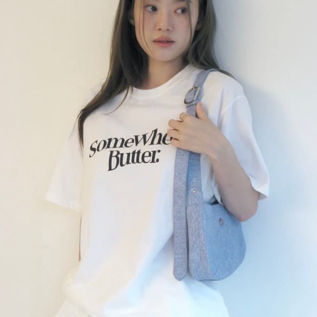 썸웨어버터 웨이브 로고 오버핏 티셔츠