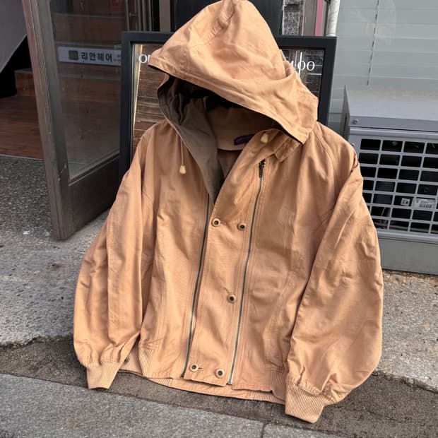 Donna Uno 지퍼디테일 후드 봄버자켓 