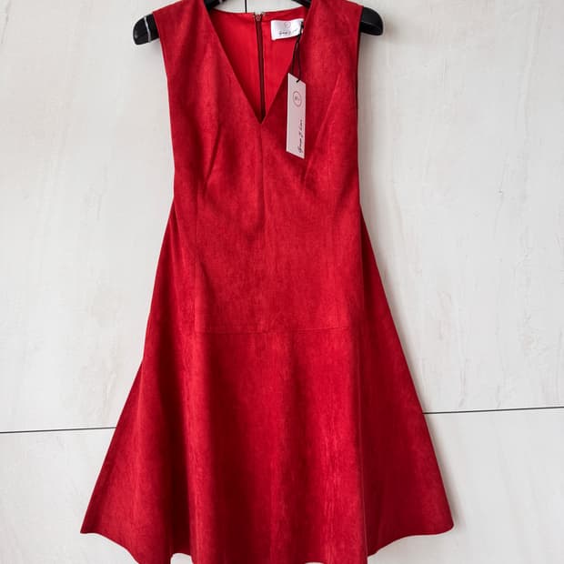 새상품 George J. Love 레드 V넥 원피스 38(44,55사이즈