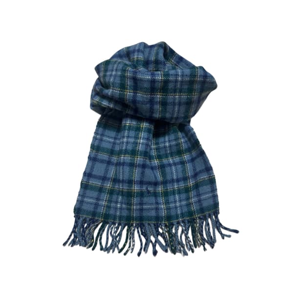 폴로 랄프로렌 램스 울 블루체크 머플러 목도리