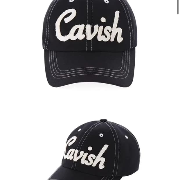 카비시 모자 STITCH POINT SCRIPT LOGO CAP BLAC