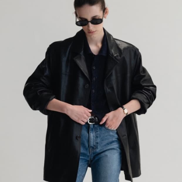 스트 램스킨 레더 하프자켓 정가 55만