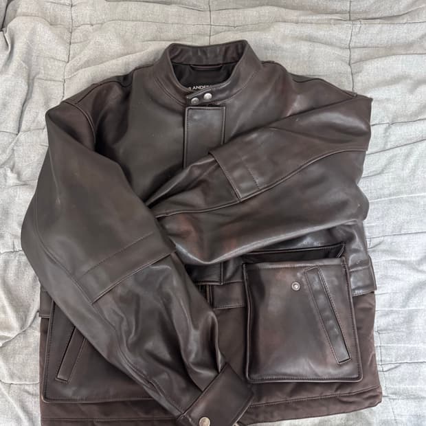 앤더슨벨 퀄티드 봄버 래더자켓   브라운 원가 138