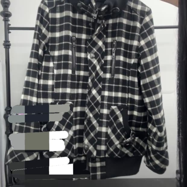 큐빈티지 acr 무채색 체크자켓