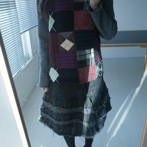 꼼데가르송 셔츠 패치워크 니트